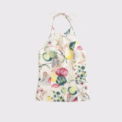 Abercrombie & Fitch Premium Linen Halter Top In Burgundy