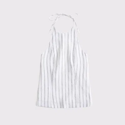 Abercrombie & Fitch Premium Linen Halter Top In White