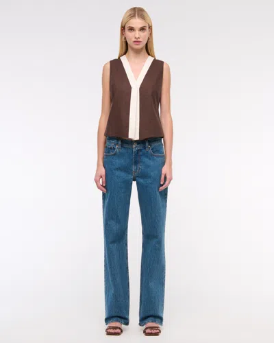 Abercrombie & Fitch Linen-blend Vest In Brown