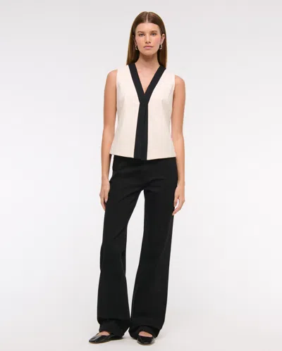 Abercrombie & Fitch Linen-blend Vest In Blue