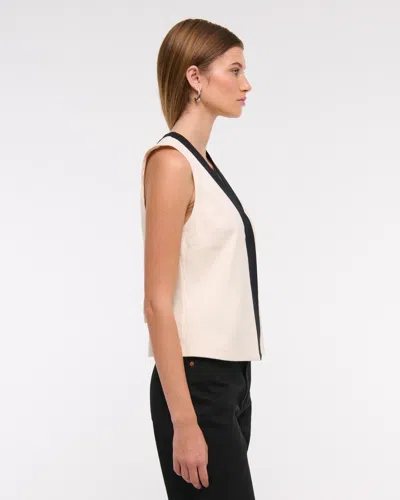 Abercrombie & Fitch Linen-blend Vest In Blue