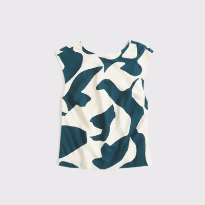 Abercrombie & Fitch Linen-blend Skimming Shell Top In Blue