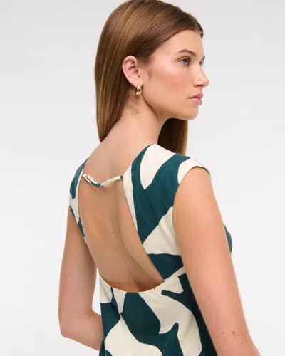 Abercrombie & Fitch Linen-blend Skimming Shell Top In Blue