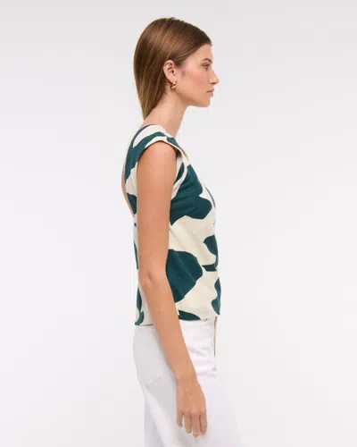 Abercrombie & Fitch Linen-blend Skimming Shell Top In Blue