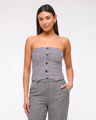 Abercrombie & Fitch Strapless Cropped Vest Top In Gray