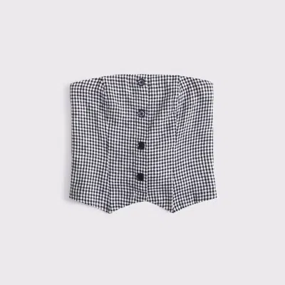 Abercrombie & Fitch Strapless Cropped Vest Top In Gray