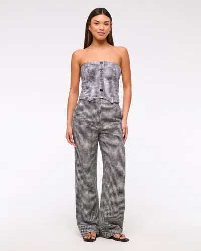 Abercrombie & Fitch Strapless Cropped Vest Top In Gray