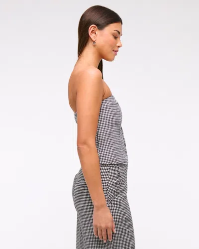 Abercrombie & Fitch Strapless Cropped Vest Top In Gray