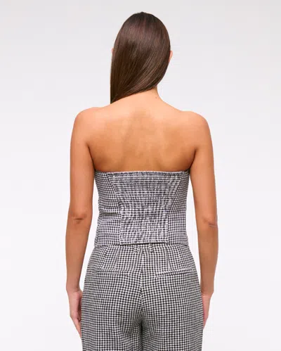 Abercrombie & Fitch Strapless Cropped Vest Top In Gray