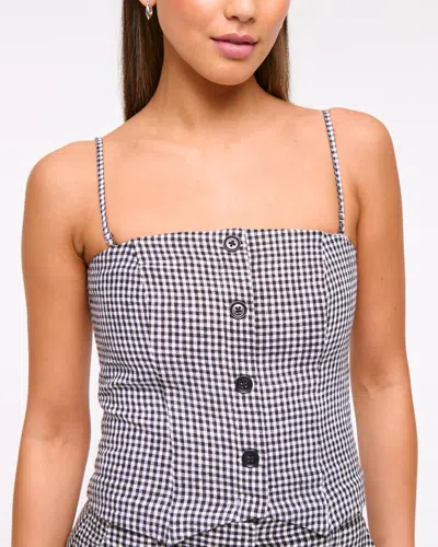 Abercrombie & Fitch Strapless Cropped Vest Top In Gray