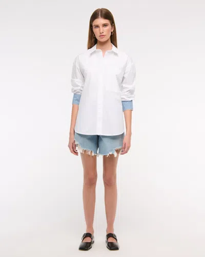 Abercrombie & Fitch Oversized Poplin Shirt In White