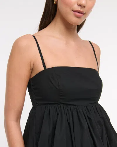 Abercrombie & Fitch Strapless Bubble Hem Top In Black