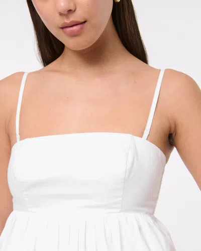 Abercrombie & Fitch Strapless Bubble Hem Top In White