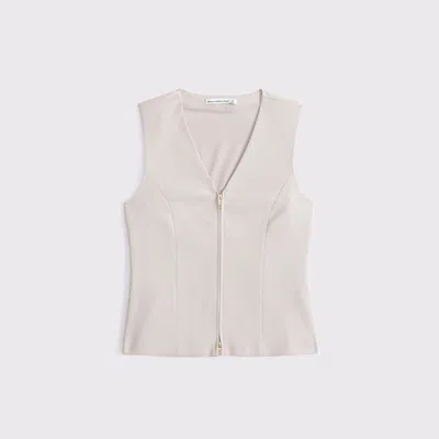 Abercrombie & Fitch Tailored Zip Vest In Gray