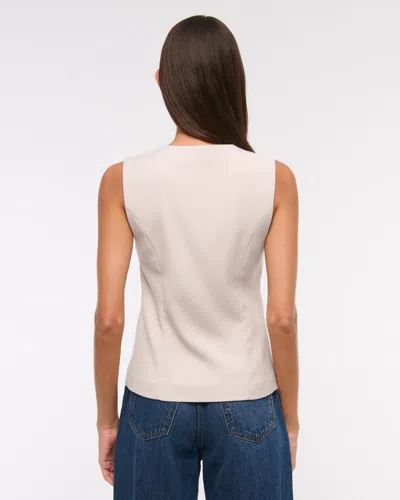 Abercrombie & Fitch Tailored Zip Vest In Gray