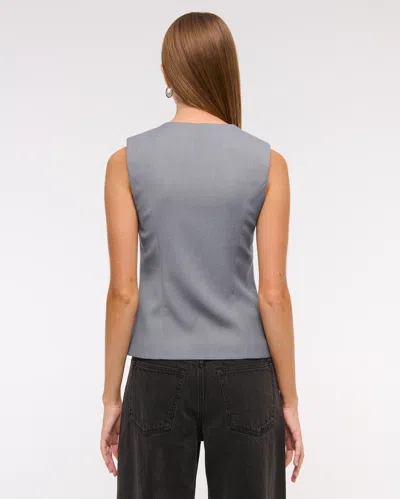 Abercrombie & Fitch Tailored Zip Vest In Gray