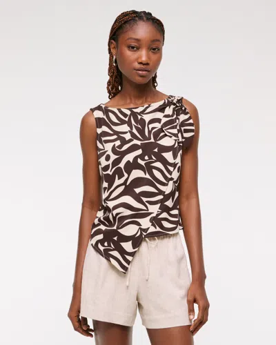 Abercrombie & Fitch Knotted Scarf Top In Black