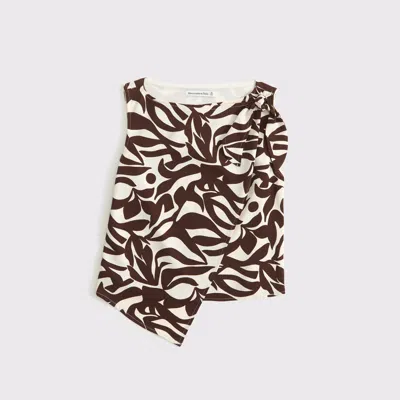 Abercrombie & Fitch Knotted Scarf Top In Black