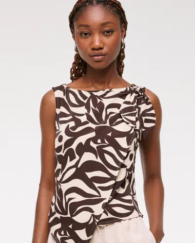 Abercrombie & Fitch Knotted Scarf Top In Black