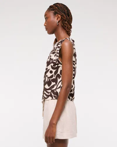 Abercrombie & Fitch Knotted Scarf Top In Black