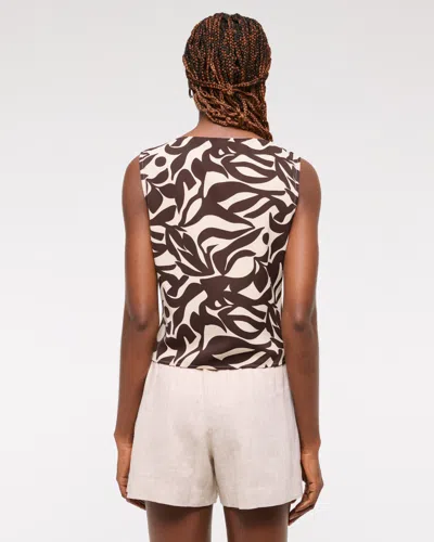 Abercrombie & Fitch Knotted Scarf Top In Black