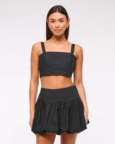 Abercrombie & Fitch Ultra Cropped Bow-back Cami Top In Black