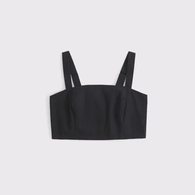 Abercrombie & Fitch Ultra Cropped Bow-back Cami Top In Black