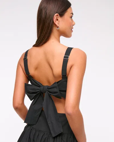 Abercrombie & Fitch Ultra Cropped Bow-back Cami Top In Black