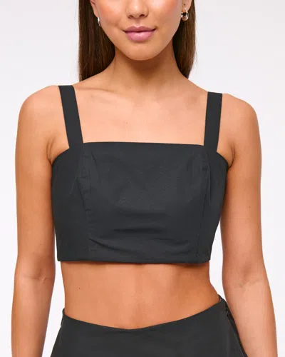 Abercrombie & Fitch Ultra Cropped Bow-back Cami Top In Black