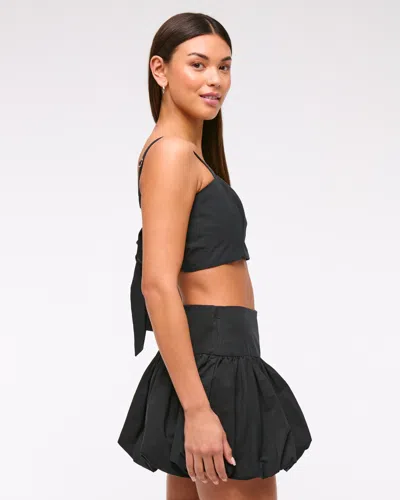 Abercrombie & Fitch Ultra Cropped Bow-back Cami Top In Black