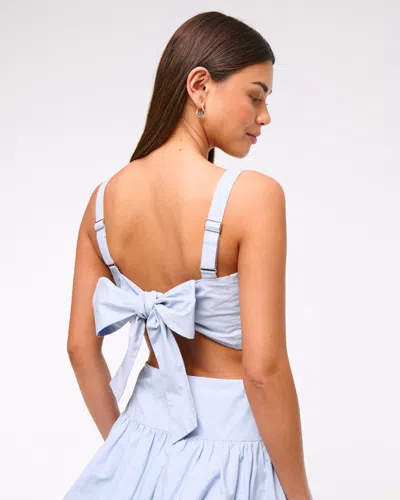 Abercrombie & Fitch Ultra Cropped Bow-back Cami Top In Blue
