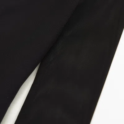 Abercrombie & Fitch Long-sleeve Mesh Crepe Shell Bodysuit In Black