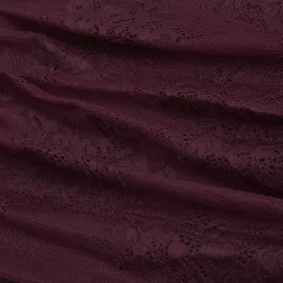 Abercrombie & Fitch A&f Zoe Bra-free Long-sleeve Lace Top In Burgundy