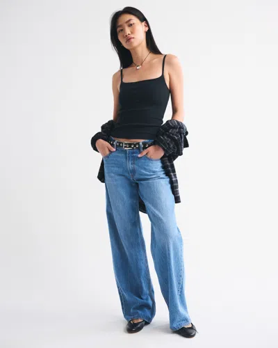 Abercrombie & Fitch Bra-free Rib 90s Cami In Black