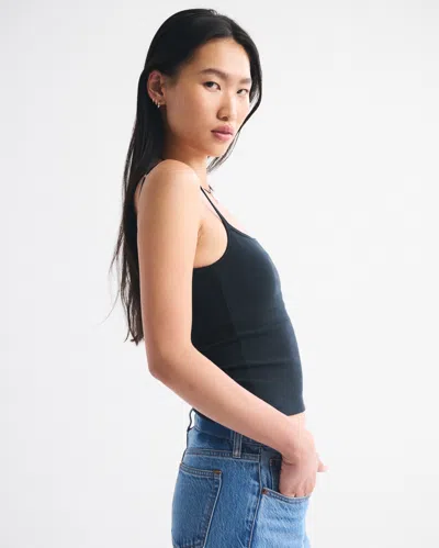 Abercrombie & Fitch Bra-free Rib 90s Cami In Black