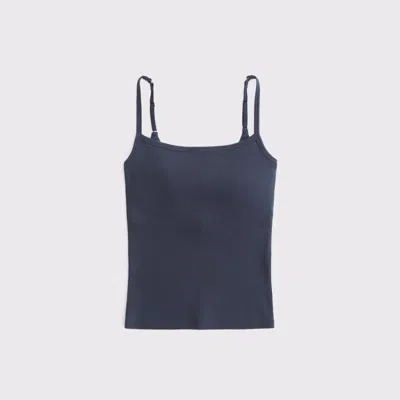 Abercrombie & Fitch Bra-free Rib 90s Cami In Blue