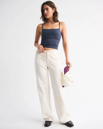 Abercrombie & Fitch Bra-free Rib 90s Cami In Blue