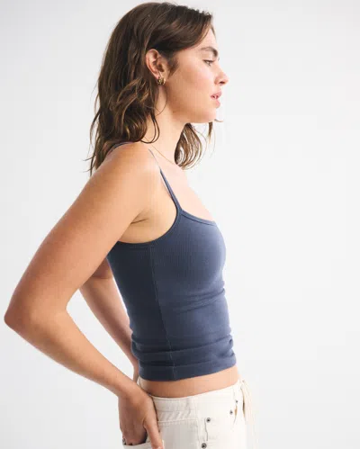 Abercrombie & Fitch Bra-free Rib 90s Cami In Blue