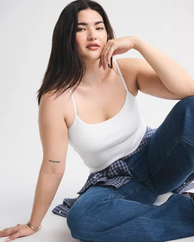 Abercrombie & Fitch Bra-free Rib 90s Cami In White