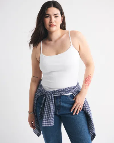 Abercrombie & Fitch Bra-free Rib 90s Cami In White