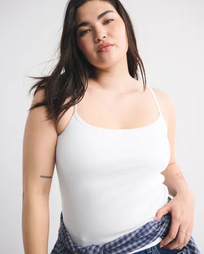 Abercrombie & Fitch Bra-free Rib 90s Cami In White