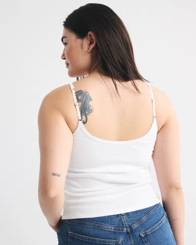 Abercrombie & Fitch Bra-free Rib 90s Cami In White