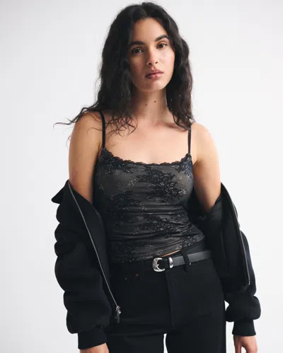 Abercrombie & Fitch Bra-free Lace 90s Cami In Black