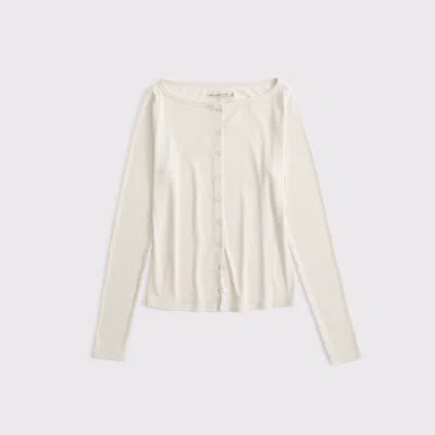 Abercrombie & Fitch Long-sleeve Slash Button-through Top In Brown