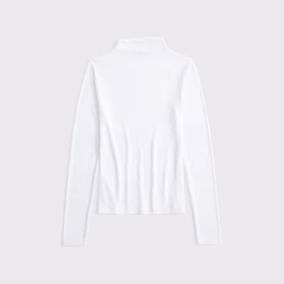 Abercrombie & Fitch Long-sleeve Rib Mockneck Top In Blue