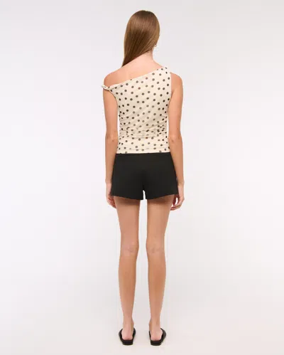 Abercrombie & Fitch Asymmetrical Mesh Twist Top In Blue