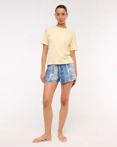 Abercrombie & Fitch Essential Premium Polished Relaxed Tee In Yellow