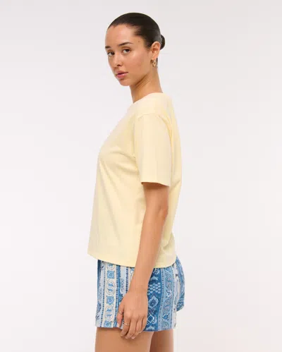 Abercrombie & Fitch Essential Premium Polished Relaxed Tee In Yellow