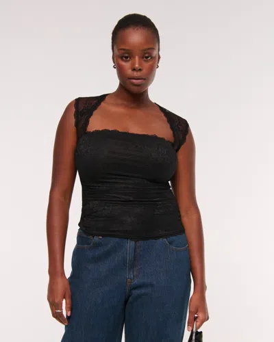 Abercrombie & Fitch The A&f Ava Lace Top In Black