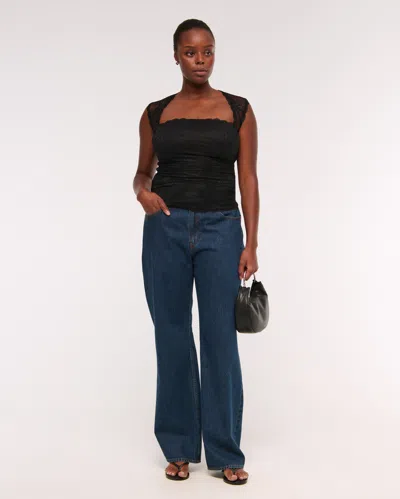 Abercrombie & Fitch The A&f Ava Lace Top In Black